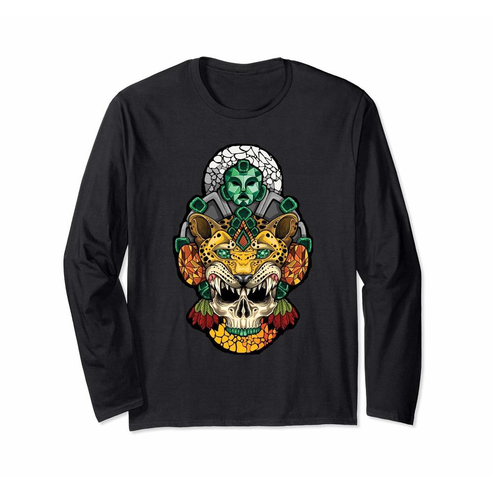 Mexican Aztec Mayan Jaguar Warrior Long Sleeve T-Shirt